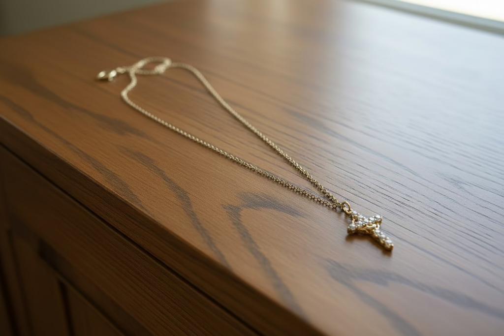 Regal Spin Cross Crown Necklace