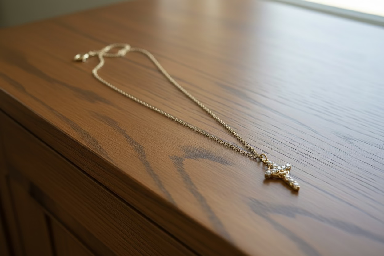 Regal Spin Cross Crown Necklace